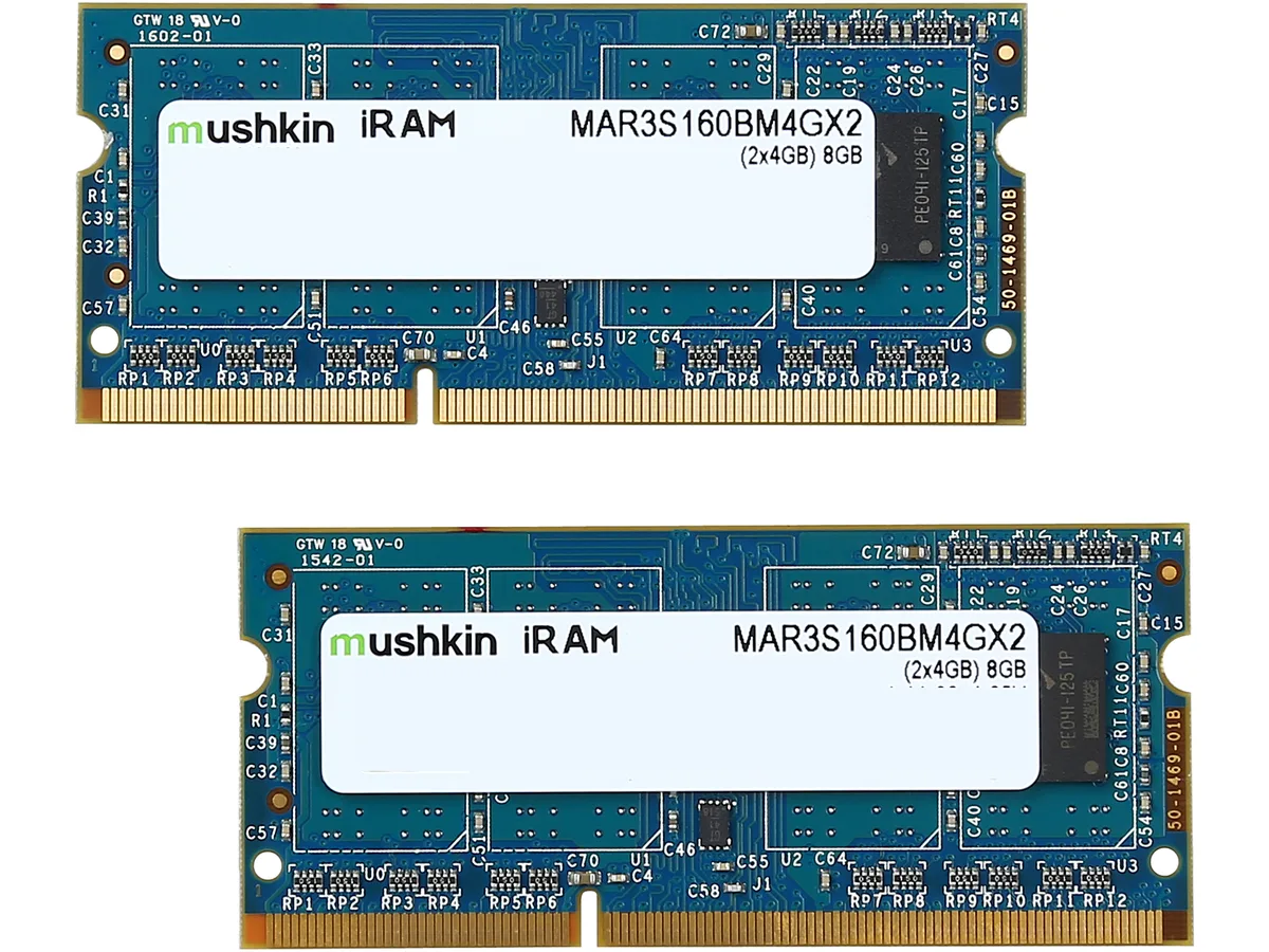 Mushkin Enhanced Mushkin Enhanced MAR3S160BM4GX2 8GB (2 x 4GB) DDR3L 1600 SO-DIMM memory upgrade — product photo