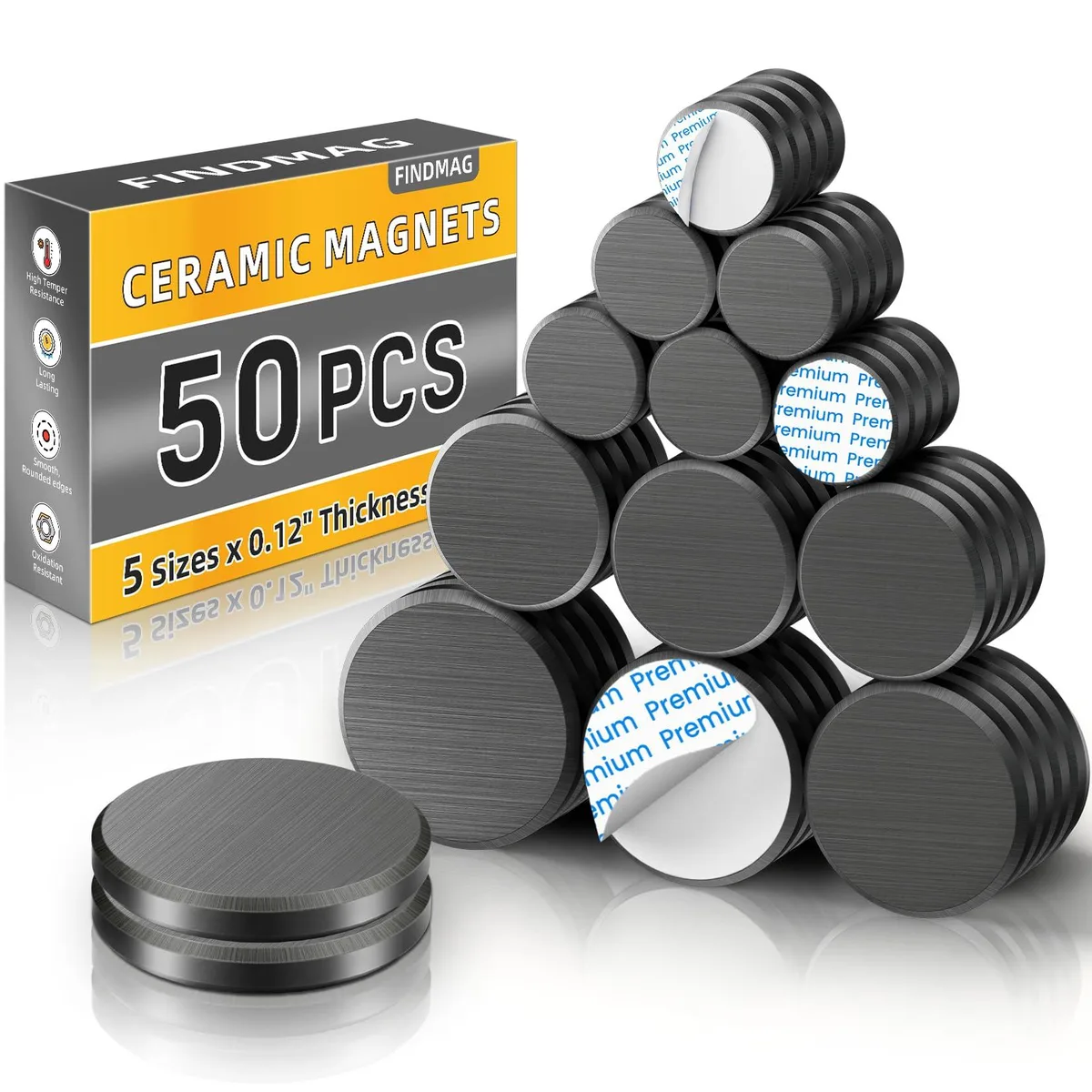 Fifty small black ceramic cubes with adhesive backing
