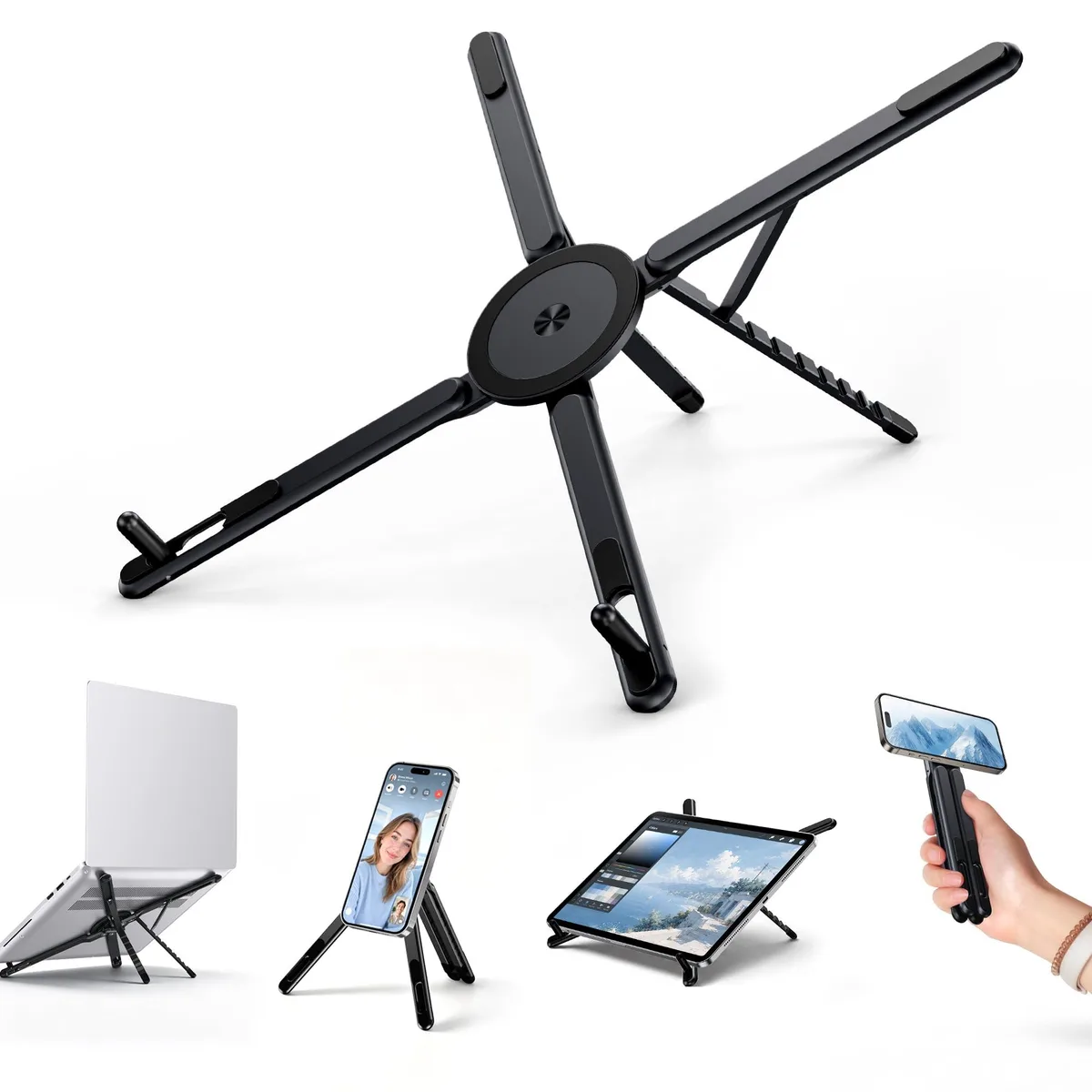 No Sew No Sew E05S 3-in-1 Magnetic Foldable Stand Black — product photo