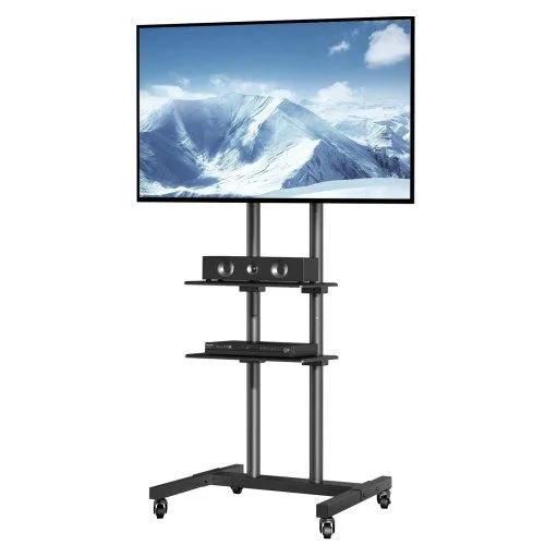 VEVOR VEVOR Mobile TV Stand 32-70 in Height Adjustable Double Tray Wheels — product photo