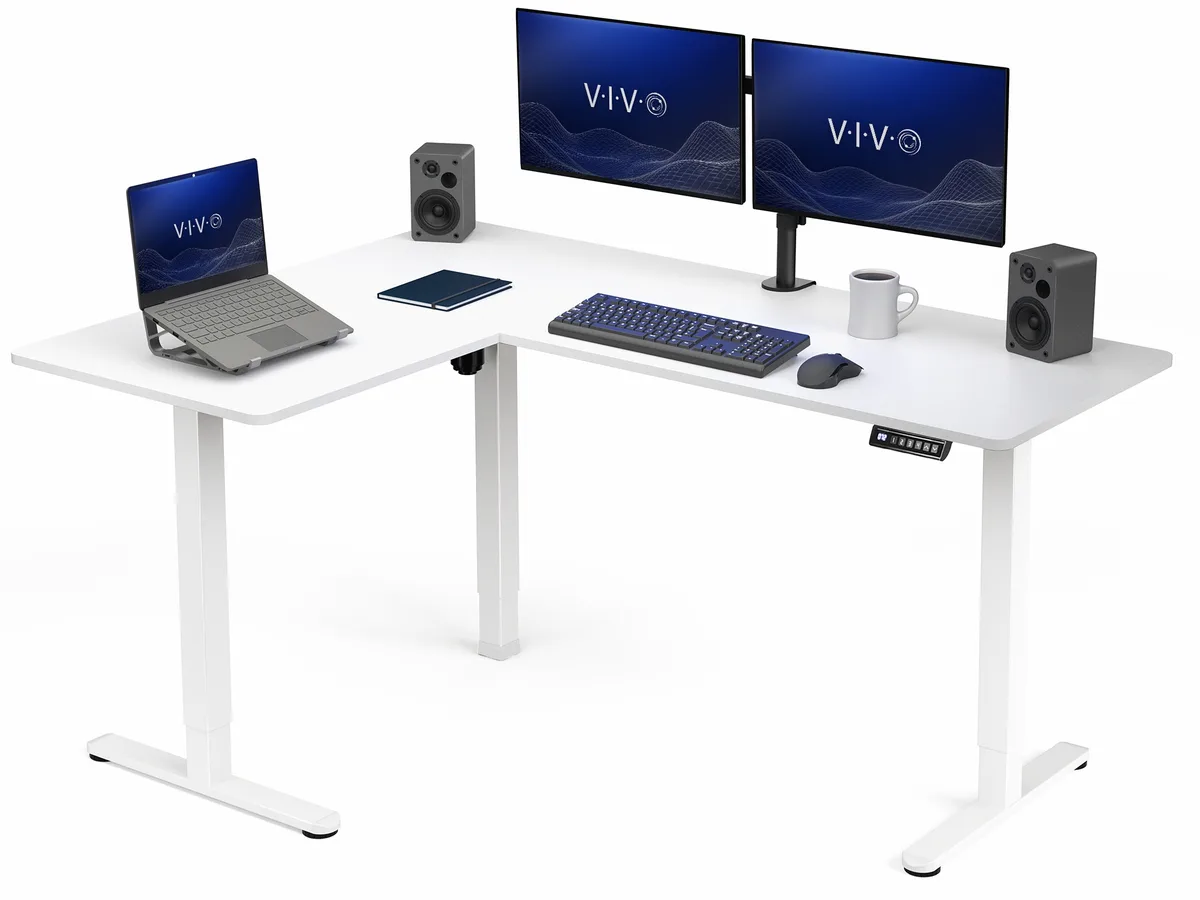 VIVO VIVO White 63 x 47 Corner Electric Standing Desk — product photo