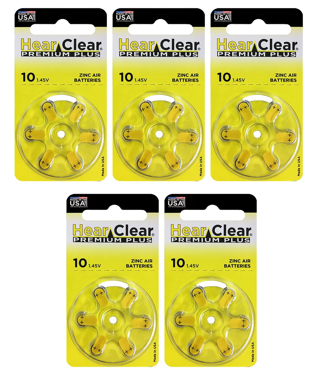 HearClear Battery HearClear Battery Size 10 PR230 Yellow Tab 30 Pack — product photo