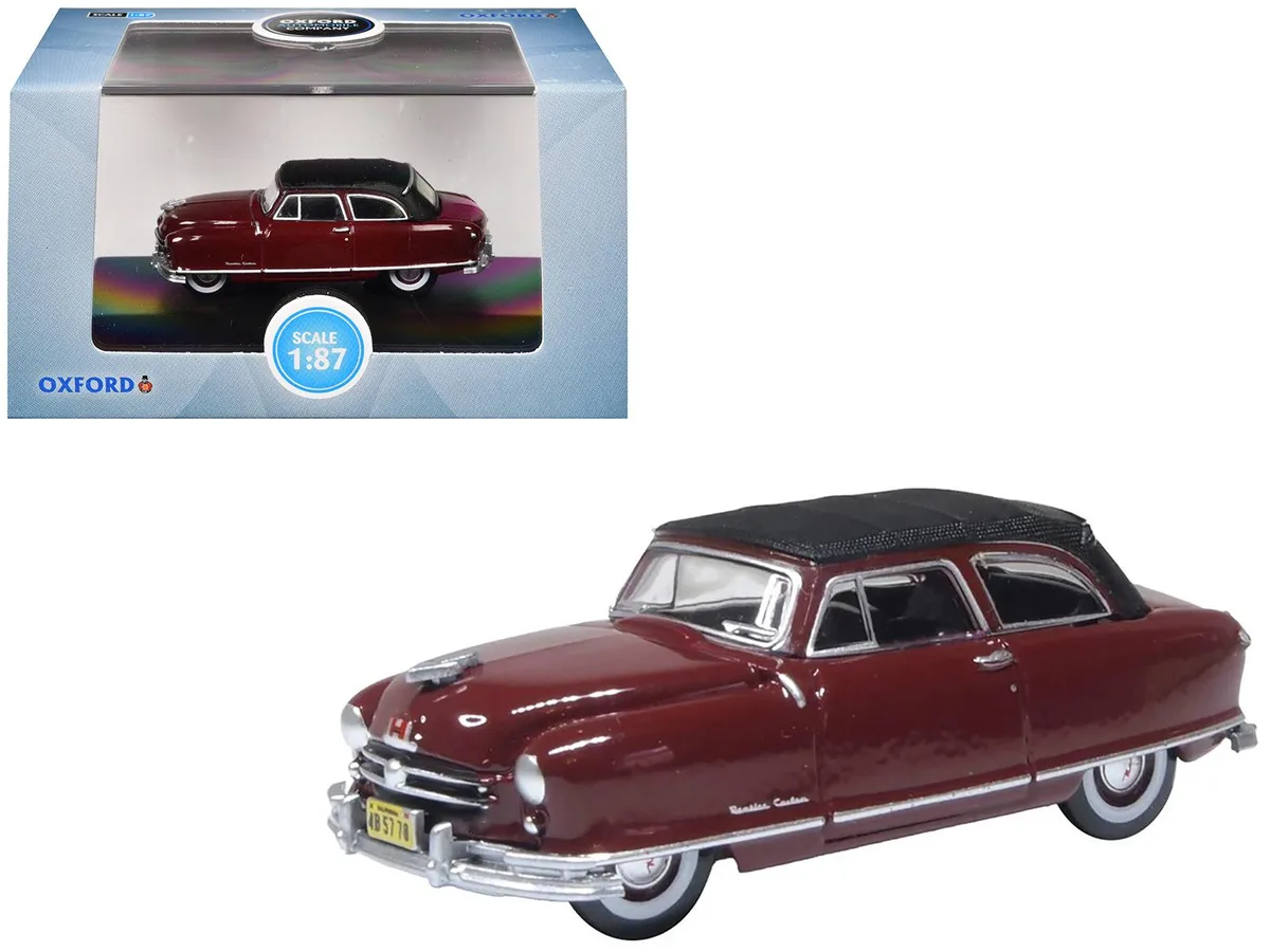 Oxford Diecast Oxford Diecast 1950 Nash Rambler Landau Convertible Sunset Maroon 1/87 Scale — product photo