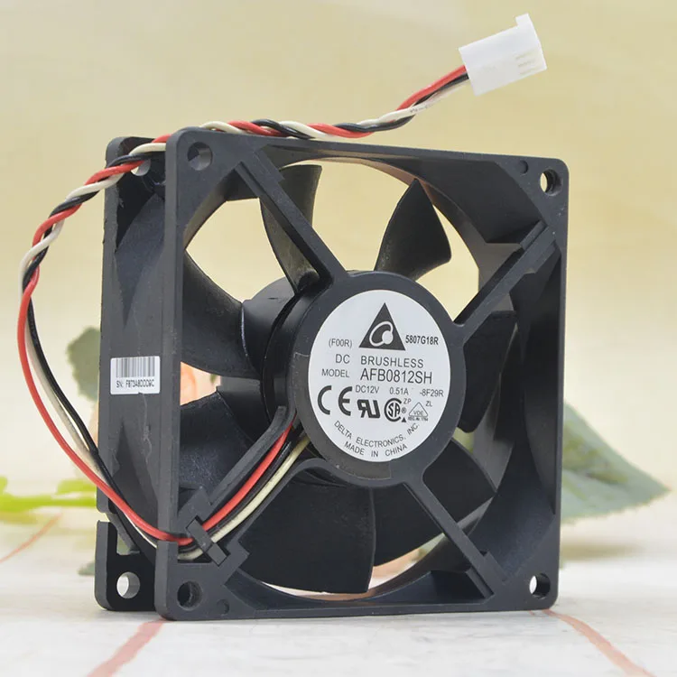 Fans Fans AFB0812SHSize 80×80×25 mm 12V 0.51A 5000 RPM 34 dBA case fan — product photo