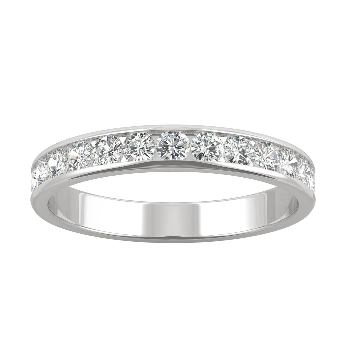 Charles &amp; Colvard Charles &amp; Colvard 2.2mm Round Moissanite Wedding Band Size 7 0.64cttw DEW — product photo
