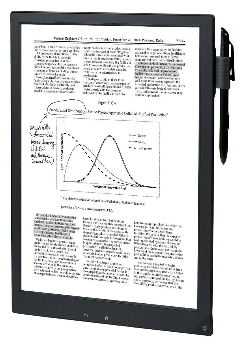 Sony DPTS1 digital paper tablet 12.4 inch e-ink display with stylus