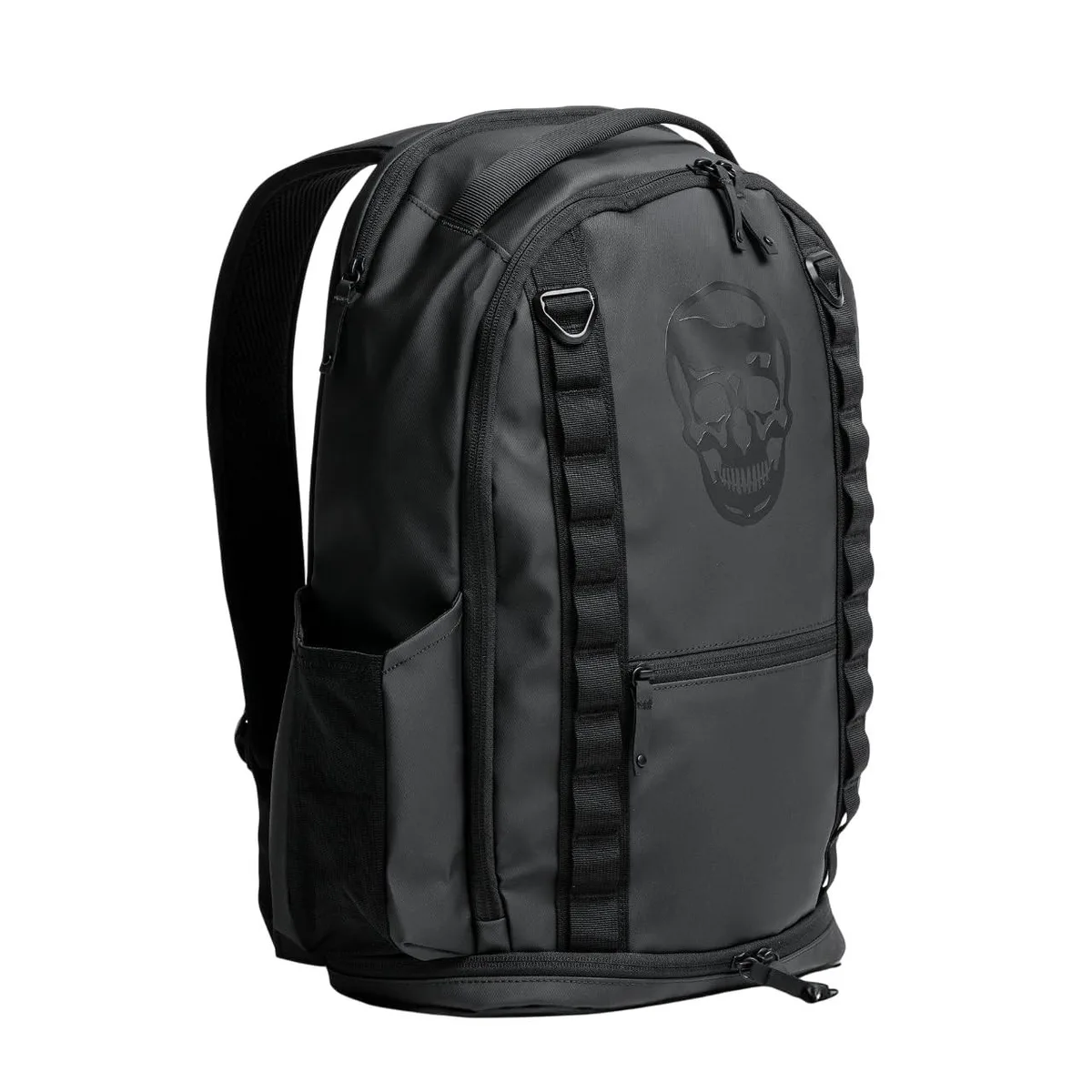 Black 21-litre backpack with water-resistant 900D polyester finish and laptop sleeve