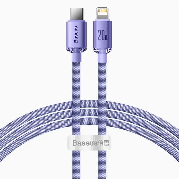 BASEUS BASEUS Crystal Shine Type-C to Lightning PD 20W Cable Purple 2m — product photo