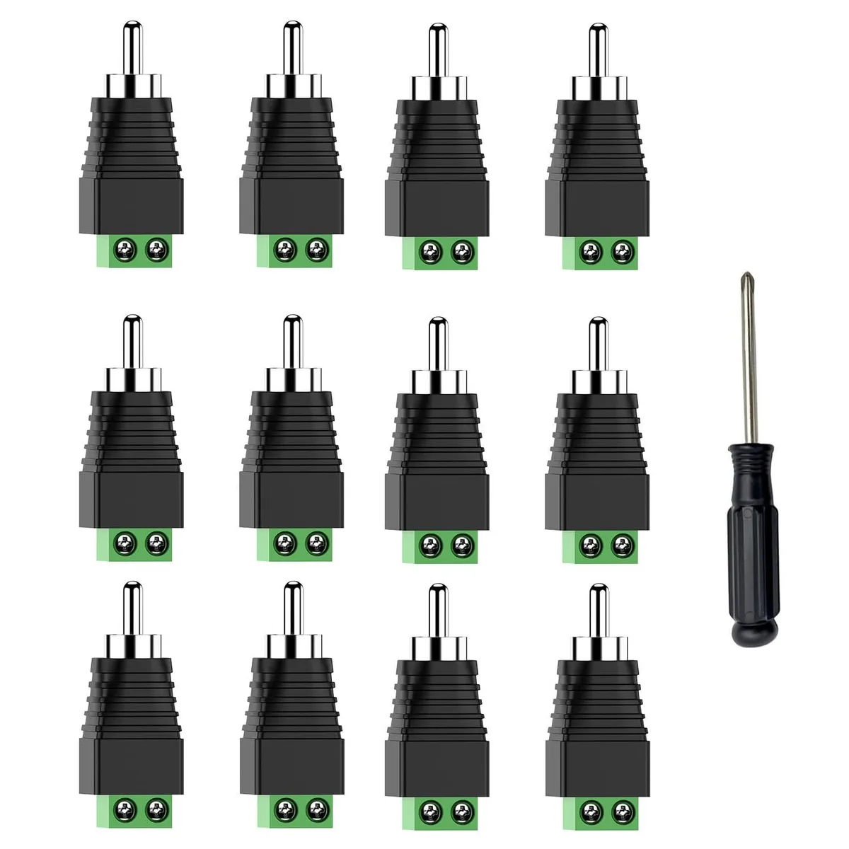 Boxwave Boxwave RCA Speaker Wire to RCA Adapter Solderless 12 Pack with Screwdriver — product photo
