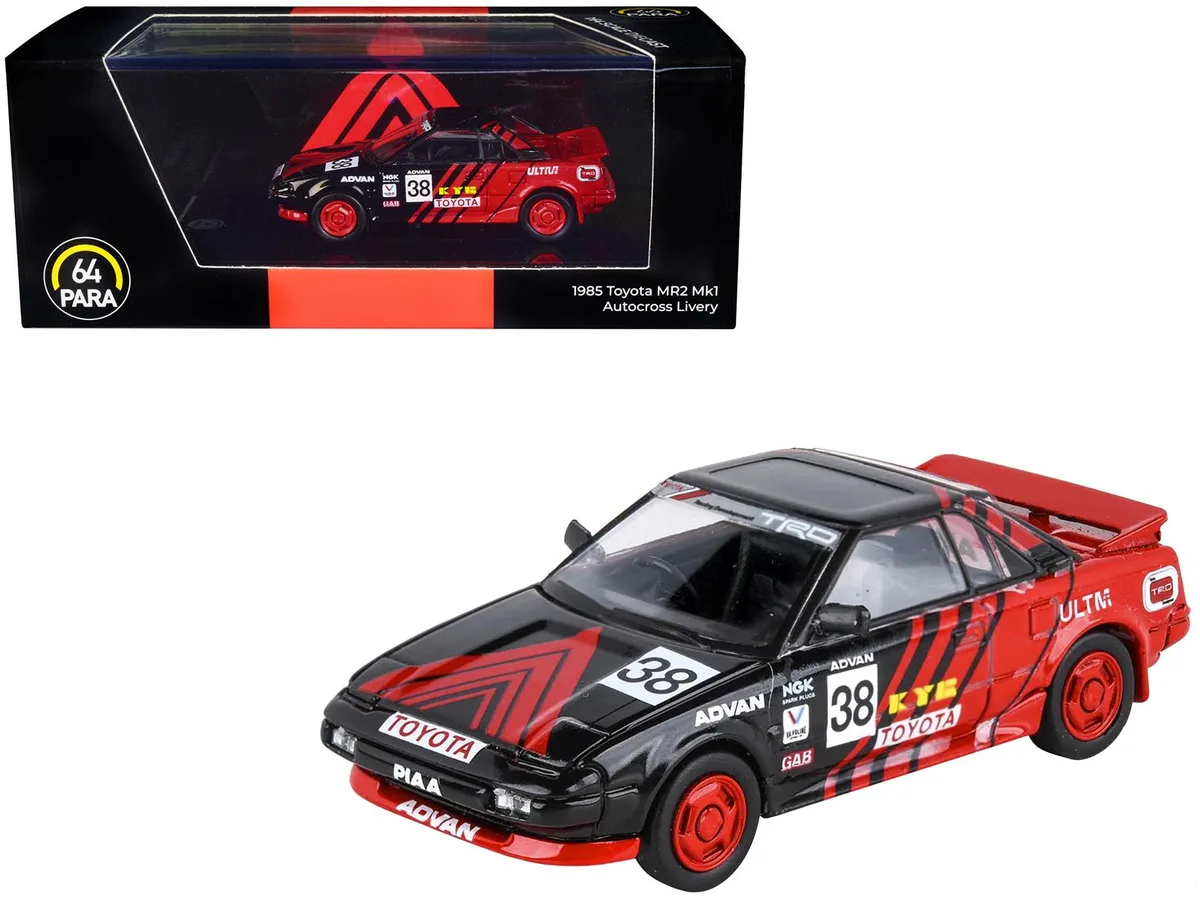 Paragon Paragon 1985 Toyota MR2 MK1 RHD #38 Red Black Autocross Livery 1/64 Diecast Hobby Collectible — product photo