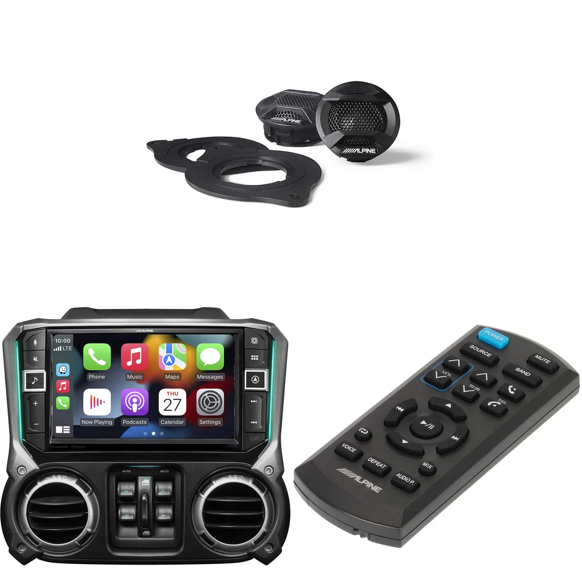 Alpine Alpine i509-WRA-JK 9" Multimedia Receiver Bundle with SPV-10TW-WRA Tweeters &amp; RUE-4360 Remote — product photo