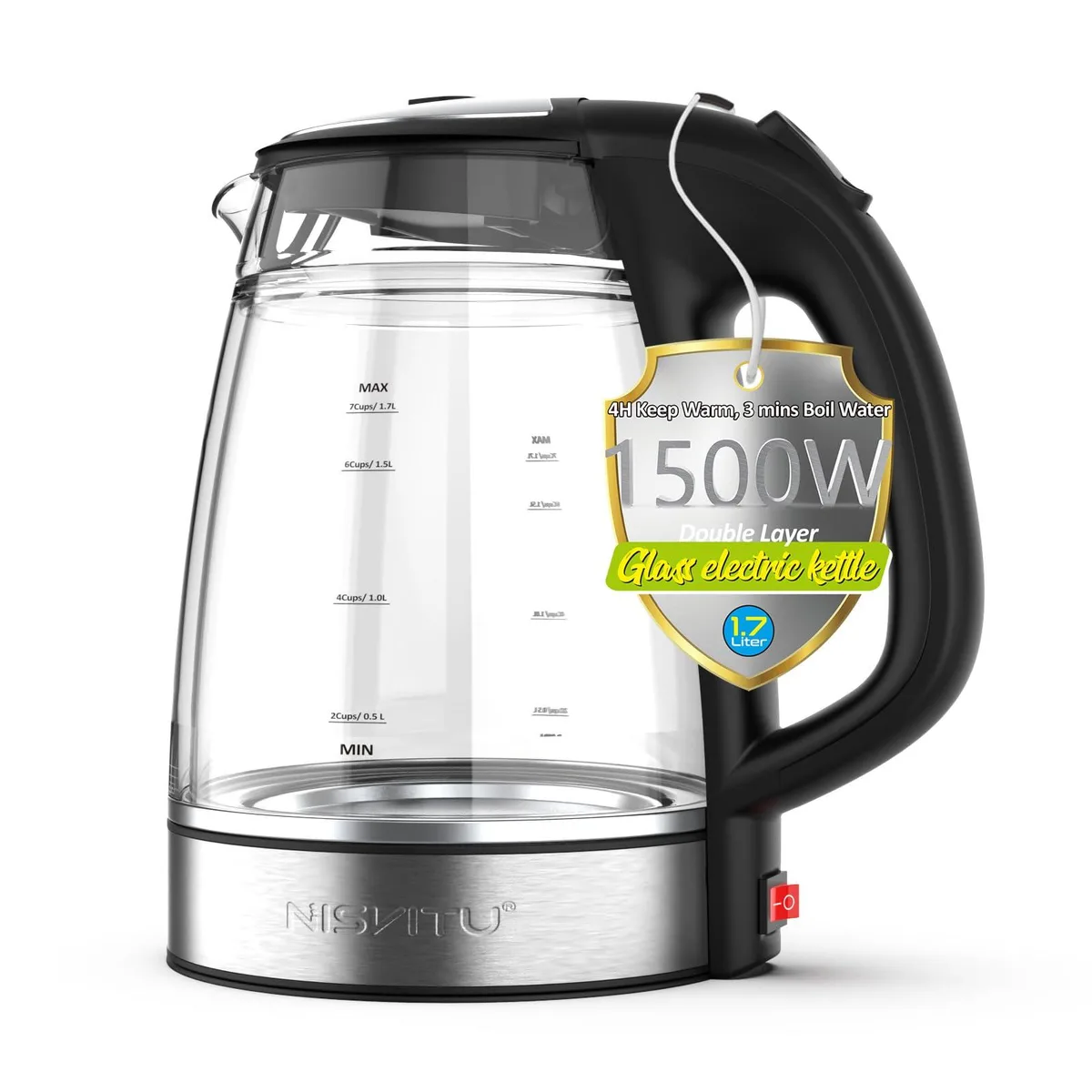  NISVITU 1501 1.7L Dual Wall Electric Kettle 1500W — product photo