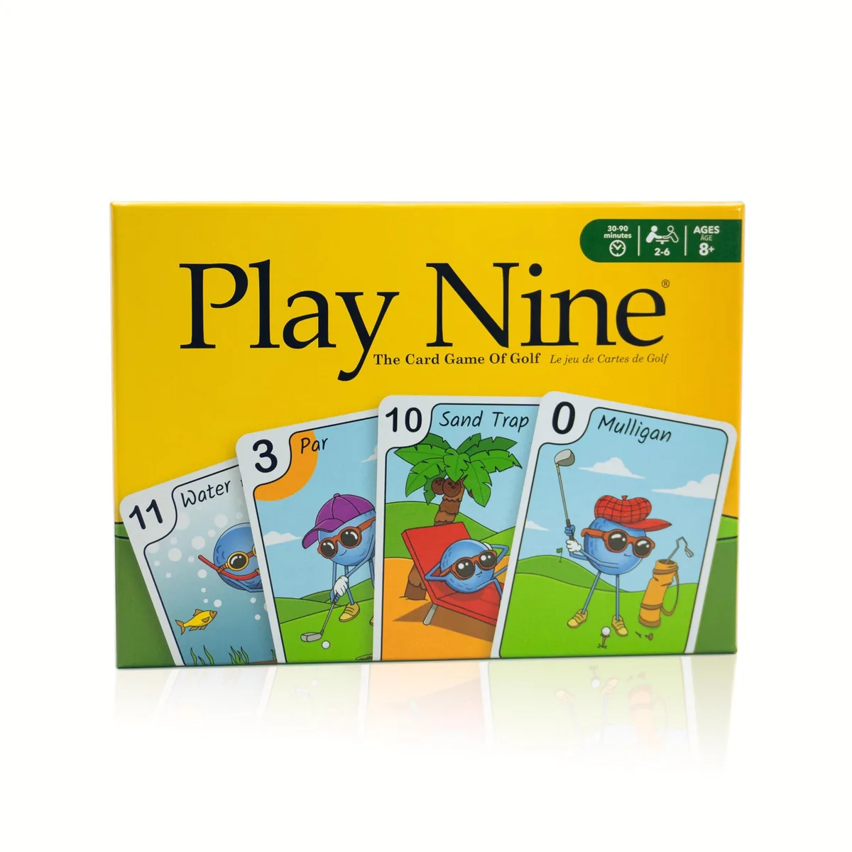 Compact black box containing the Play Nine card game of golf