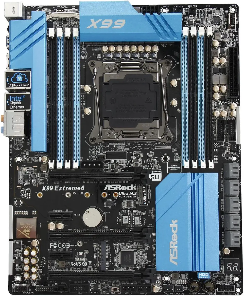ASRock ASRock X99 Extreme6 LGA 2011-v3 Intel motherboard — product photo