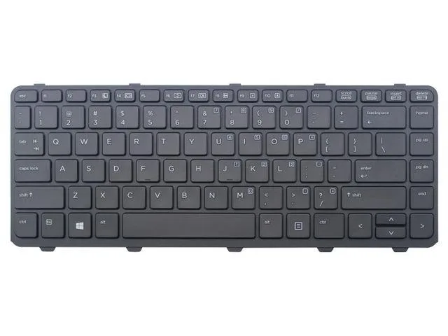 HP 721520-001 laptop replacement keyboard US layout black with frame — product photo