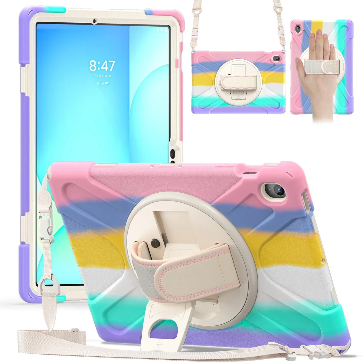 Timoom Timoom SM-X620 shockproof case for Galaxy Tab S10 FE+ 13.1" 2025, colorful pink accessory — product photo