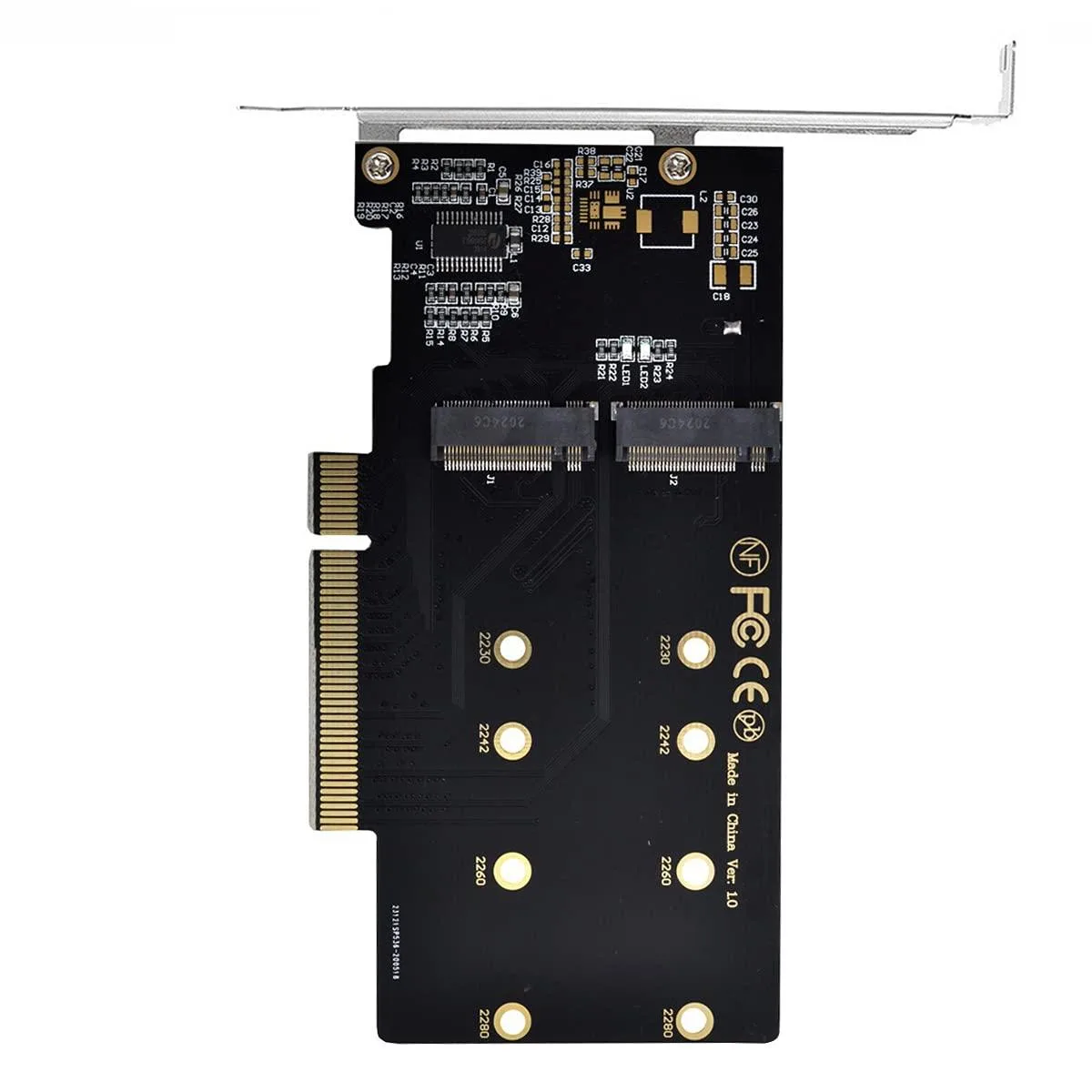 Vszerda Vszerda Dual M.2 to PCIe 3.0 X8 Adapter 12cm Bracket — product photo
