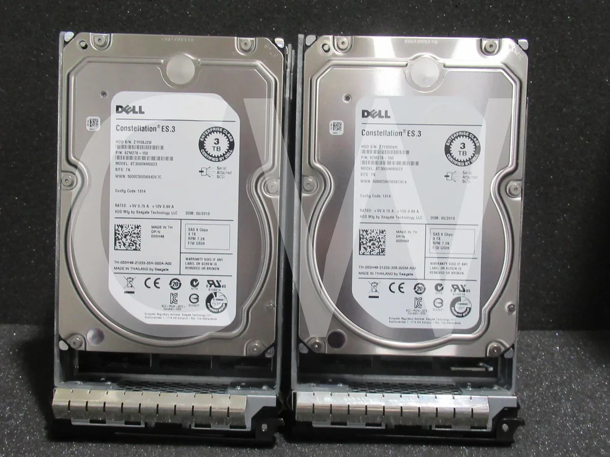 DELL DELL Constellation ES.3 55H49 ST3000NM0023 3TB 7.2K RPM 6Gb/s 3.5" SAS internal hard drive — product photo
