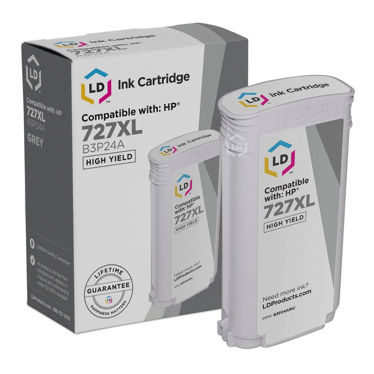 LD Products LD Products HP 727XL High Yield Gray Ink Cartridge (130ml, 4000 Pages) — product photo