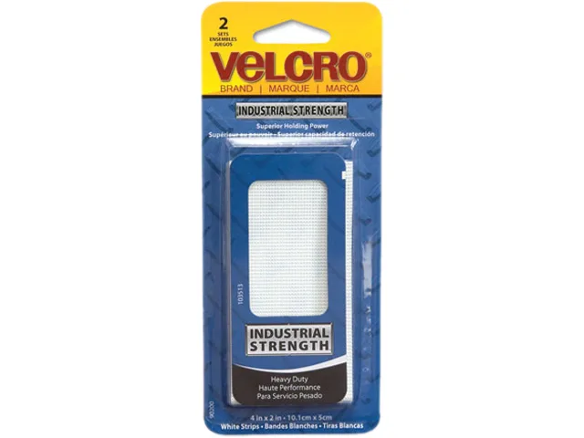 Velcro Velcro 90200 Industrial Strength Hook and Loop Fastener Strips 4 x 2 White — product photo