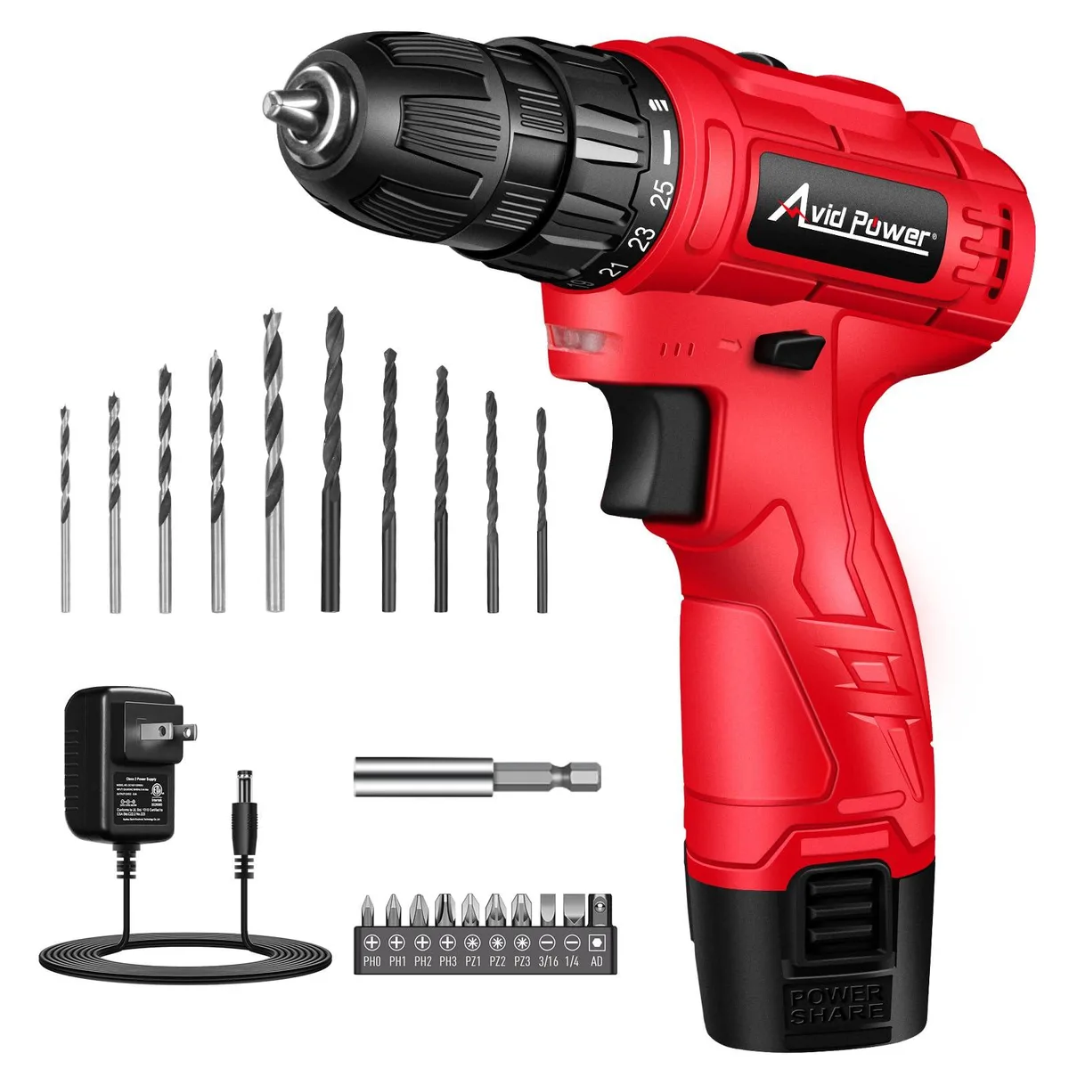 Red 12V 2.5Ah lithium-ion battery pack for AVID POWER tools