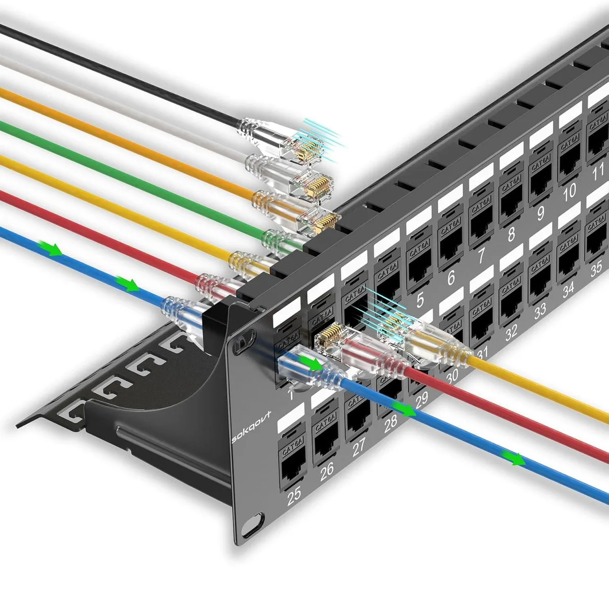 TAURKENAM TAURKENAM 48 Port Cat6a Coupler Keystone Patch Panel 2U 19 Inch — product photo