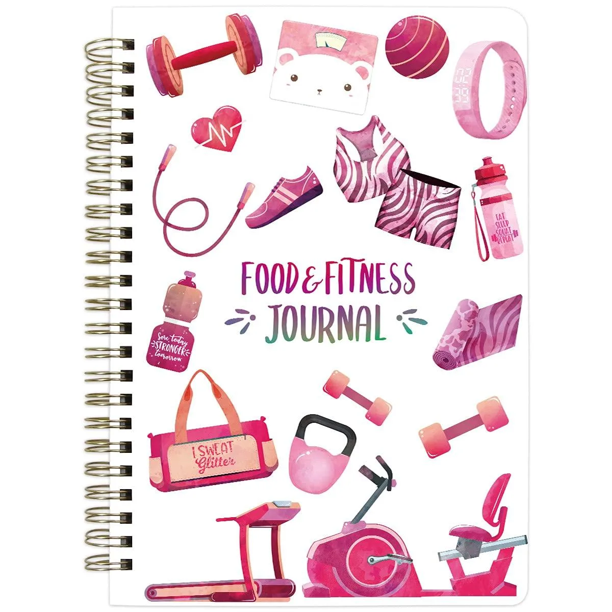  ceiba tree Food Fitness Workout Journal 6.1 x 8.5" Pink 132 pages — product photo
