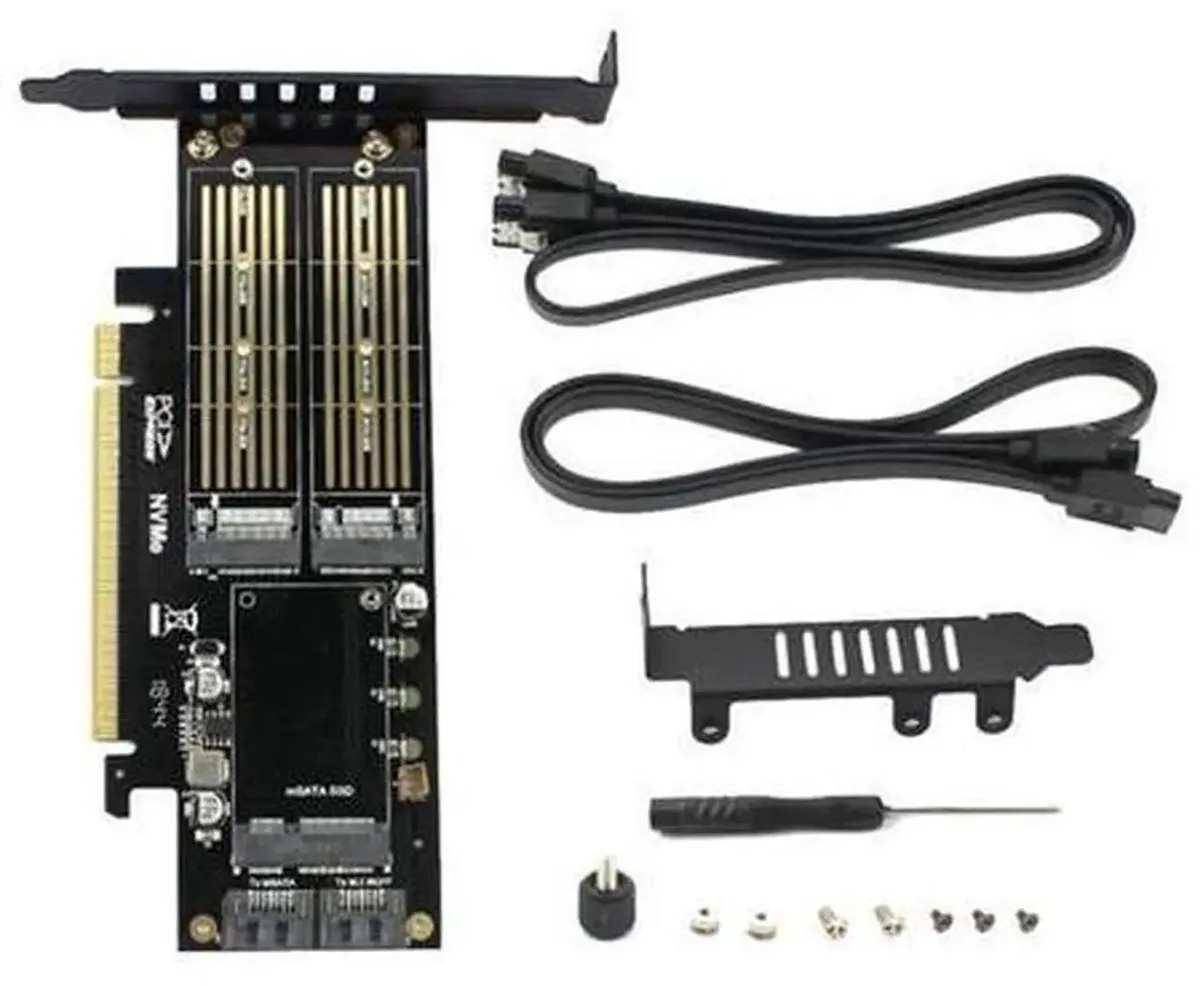 SMUGDESK SMUGDESK 3in1 M.2 NVMe PCIe x16, M.2 SATA &amp; mSATA to SATA 3.0 Adapter — product photo