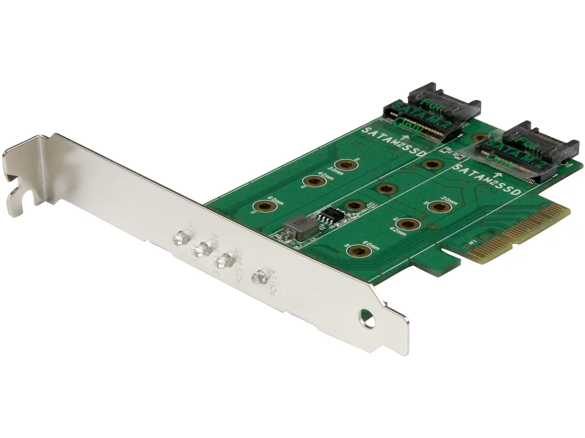 STARTECH STARTECH PEXM2SAT32N1 3-port M.2 hard drive adapter 1 NVMe 2 SATA — product photo