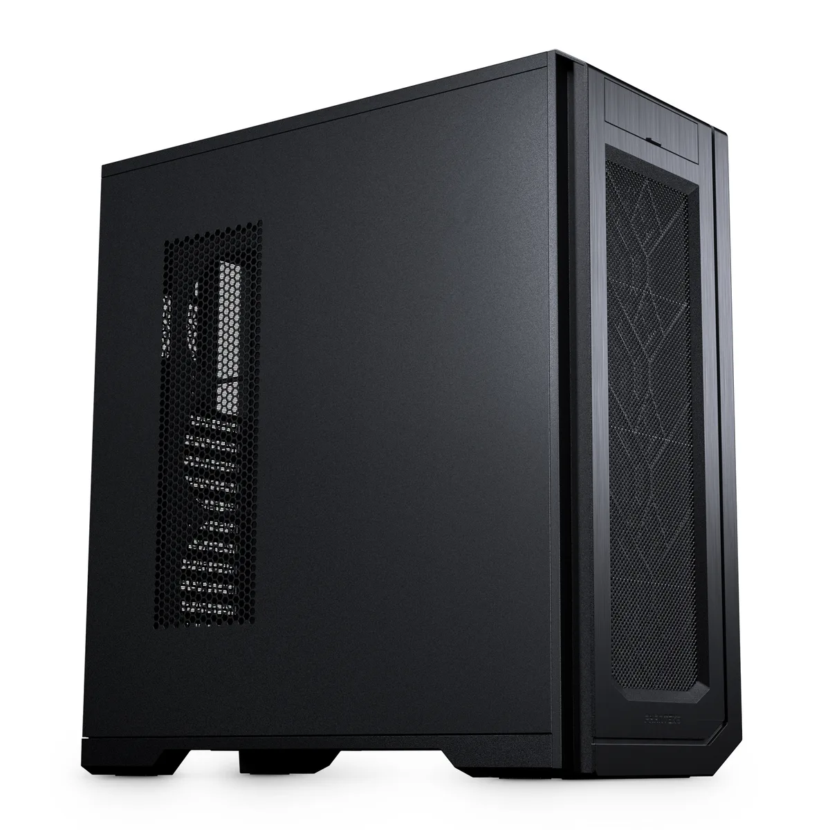 Black full-tower steel case with closed mesh side panel