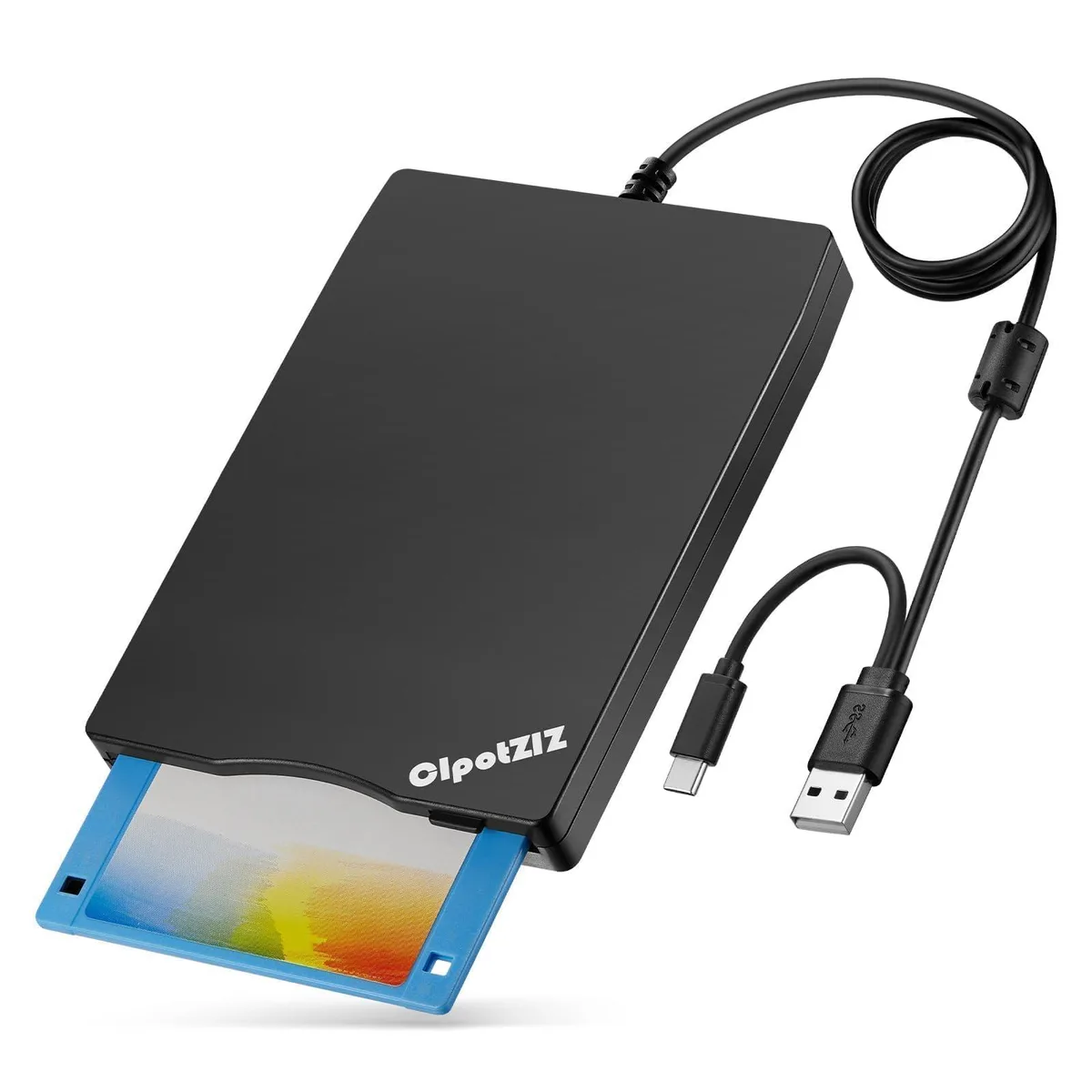 CIpotZIZ ZIZ01C-BK8 3.5" 1.44MB USB A/C Floppy Drive Diskette Frosted 10 Pack — product photo