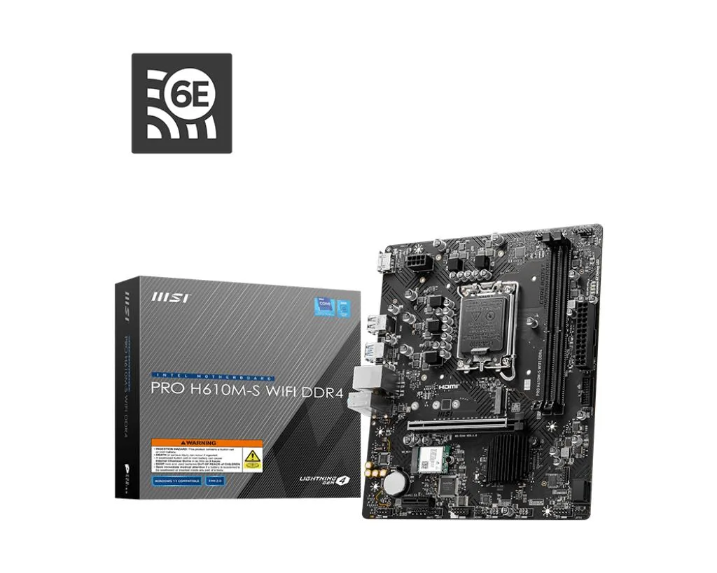 MSI MSI PRO H610M-S WIFI DDR4 LGA 1700 Intel Motherboard — product photo