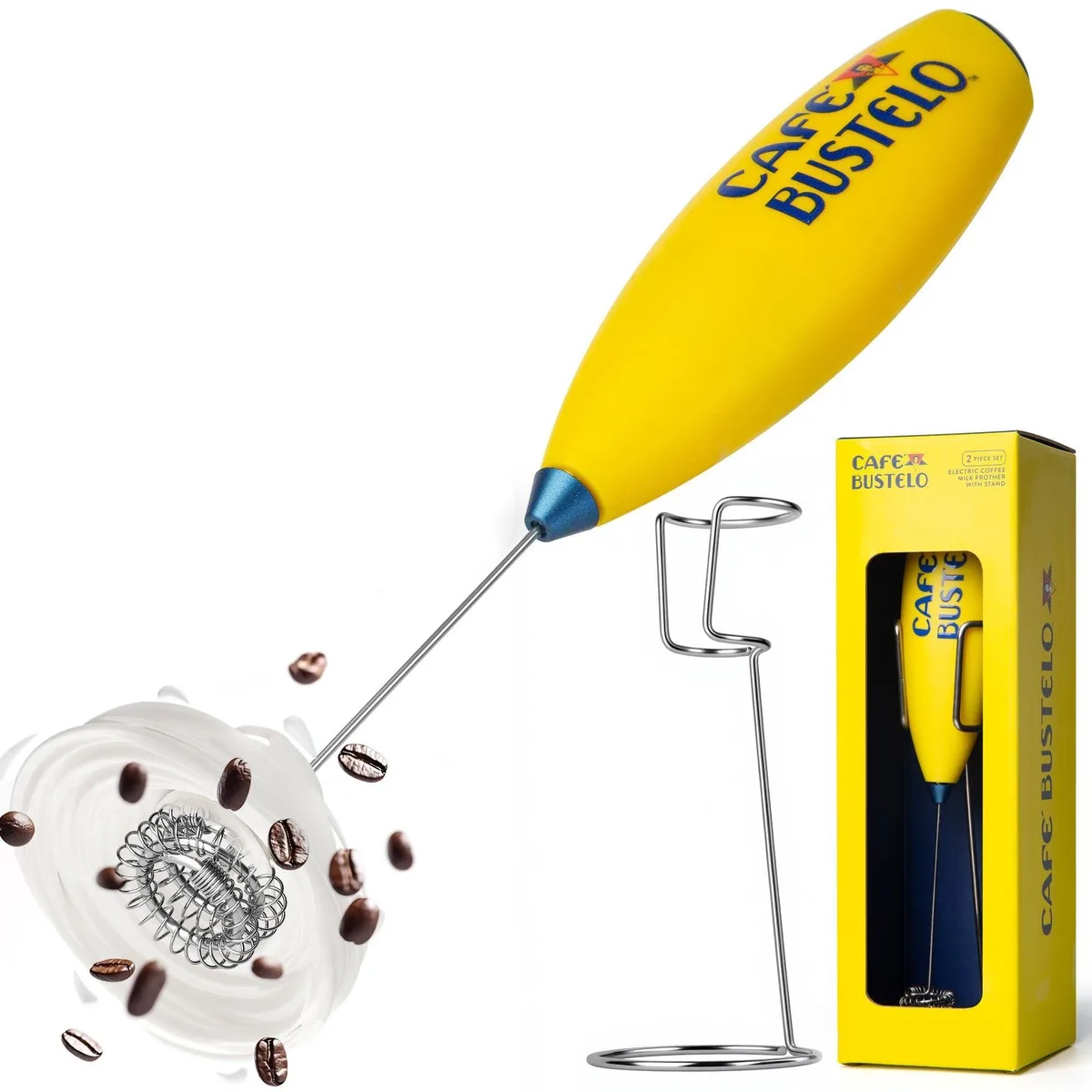  LORD'S ROCKS Café Bustelo Milk Frother M52730BT Yellow — product photo