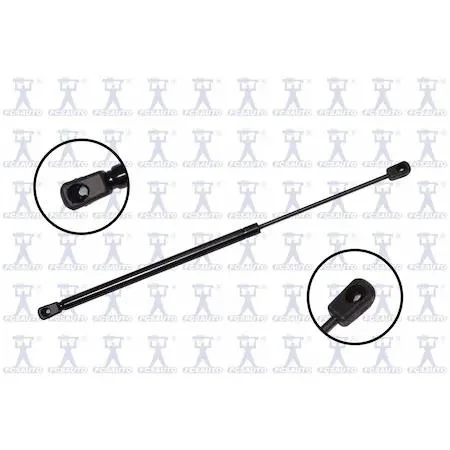 Transparent automotive lift support strut for rear glass
