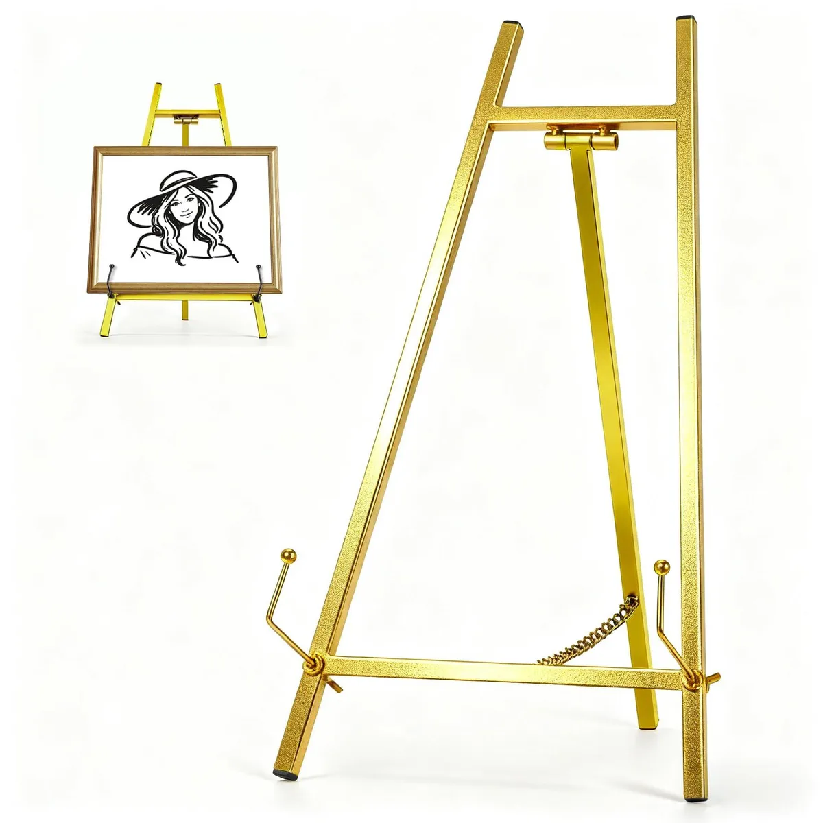  13.3" Metal Tabletop Easel Stand Gold — product photo