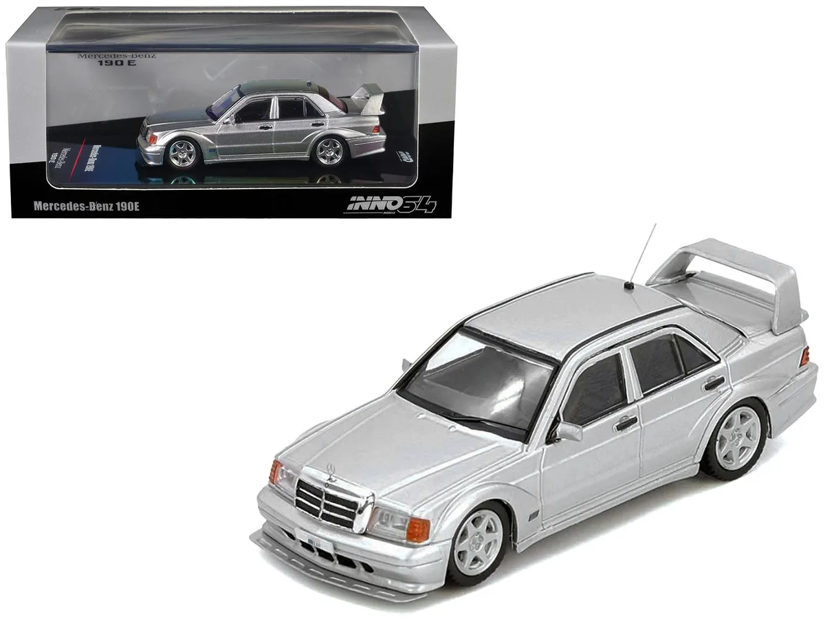 Inno Models Inno Models Mercedes-Benz 190E 2.5-16 Evolution II Silver Metallic 1/64 hobby collectible — product photo