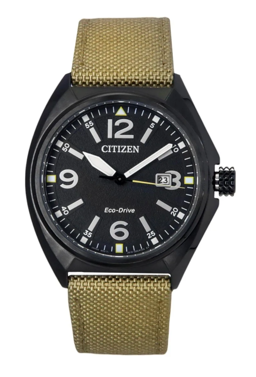 Citizen Citizen Eco-Drive AW1575-08E Solar Watch Green Nylon Strap Black Dial 100m — product photo
