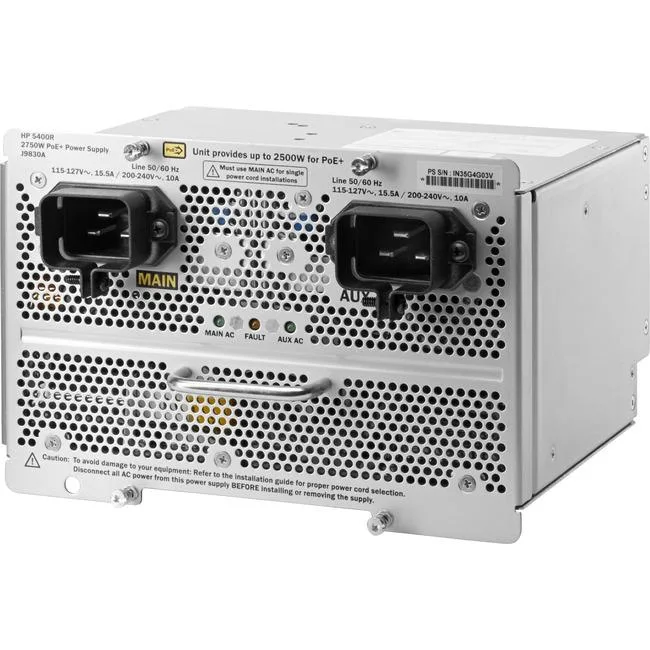 HPE HPE J9830A 5400R zl2 PoE+ 2750W Power Supply — product photo