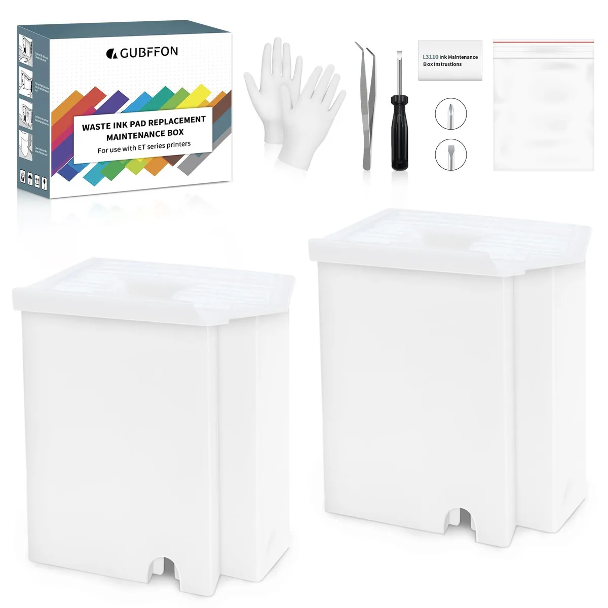 No Sew No Sew Waste Ink Pad Replacement Kit for EcoTank ET/L Series, 2 Pack with Reset Keys — product photo