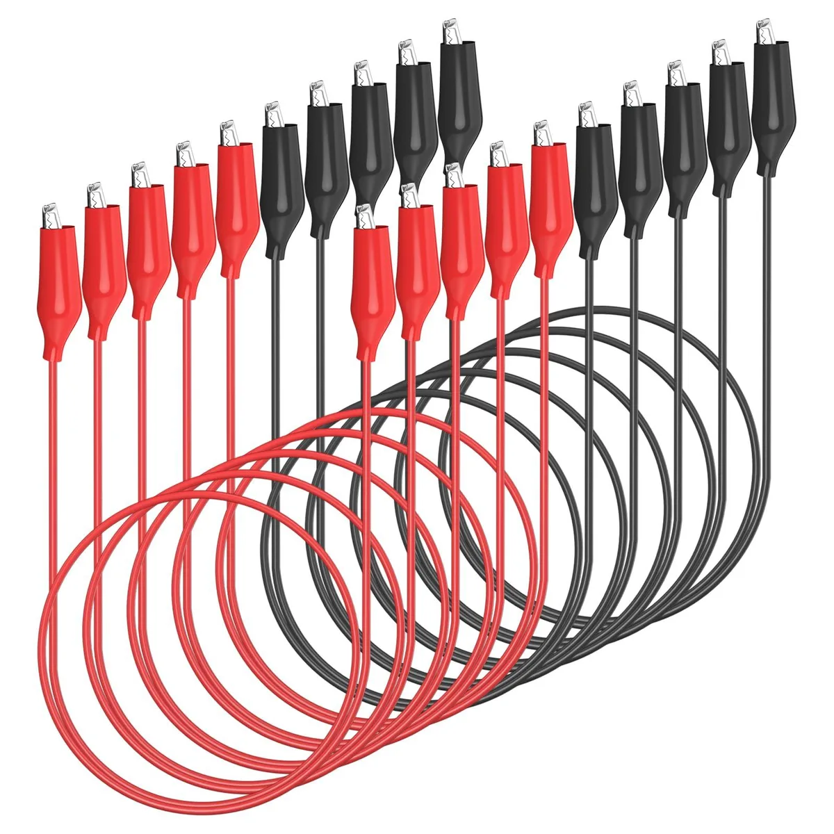 KEHIPI KEHIPI P1025-RB 10PCS Alligator Clip Test Leads 55cm — product photo