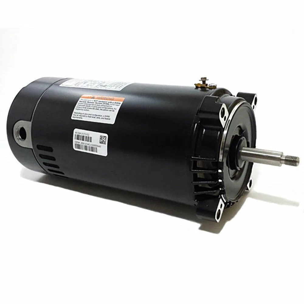 AO Smith UST1152 pool pump motor, 1.5 HP, 56J frame, C-face round flange, threaded shaft, new condition