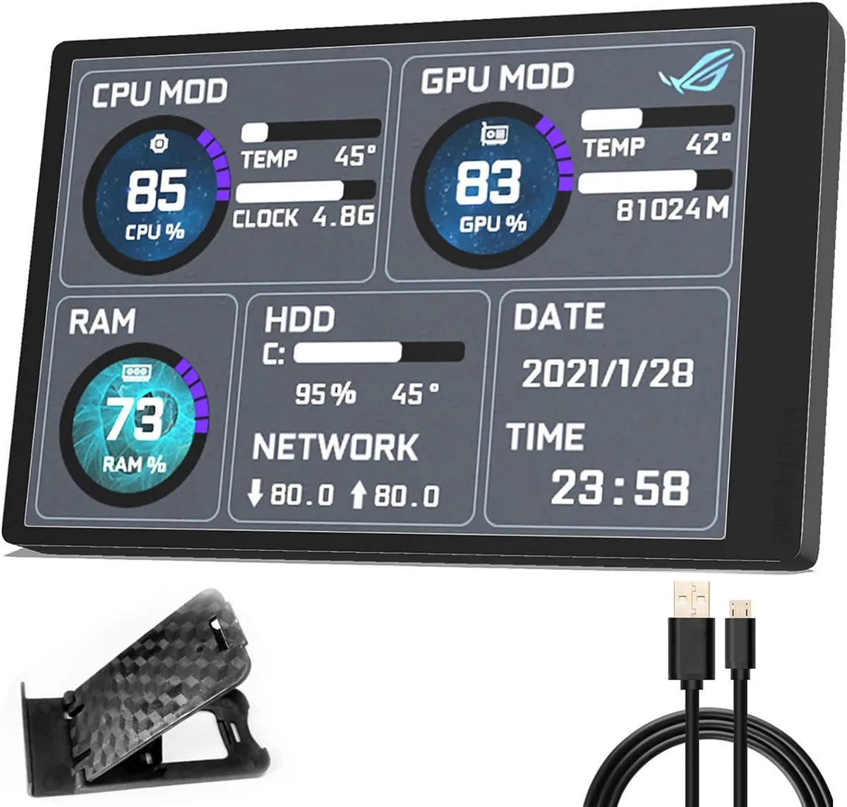 BFKK BFKK 3.5" IPS USB-C PC Temperature Monitor Accessory — product photo