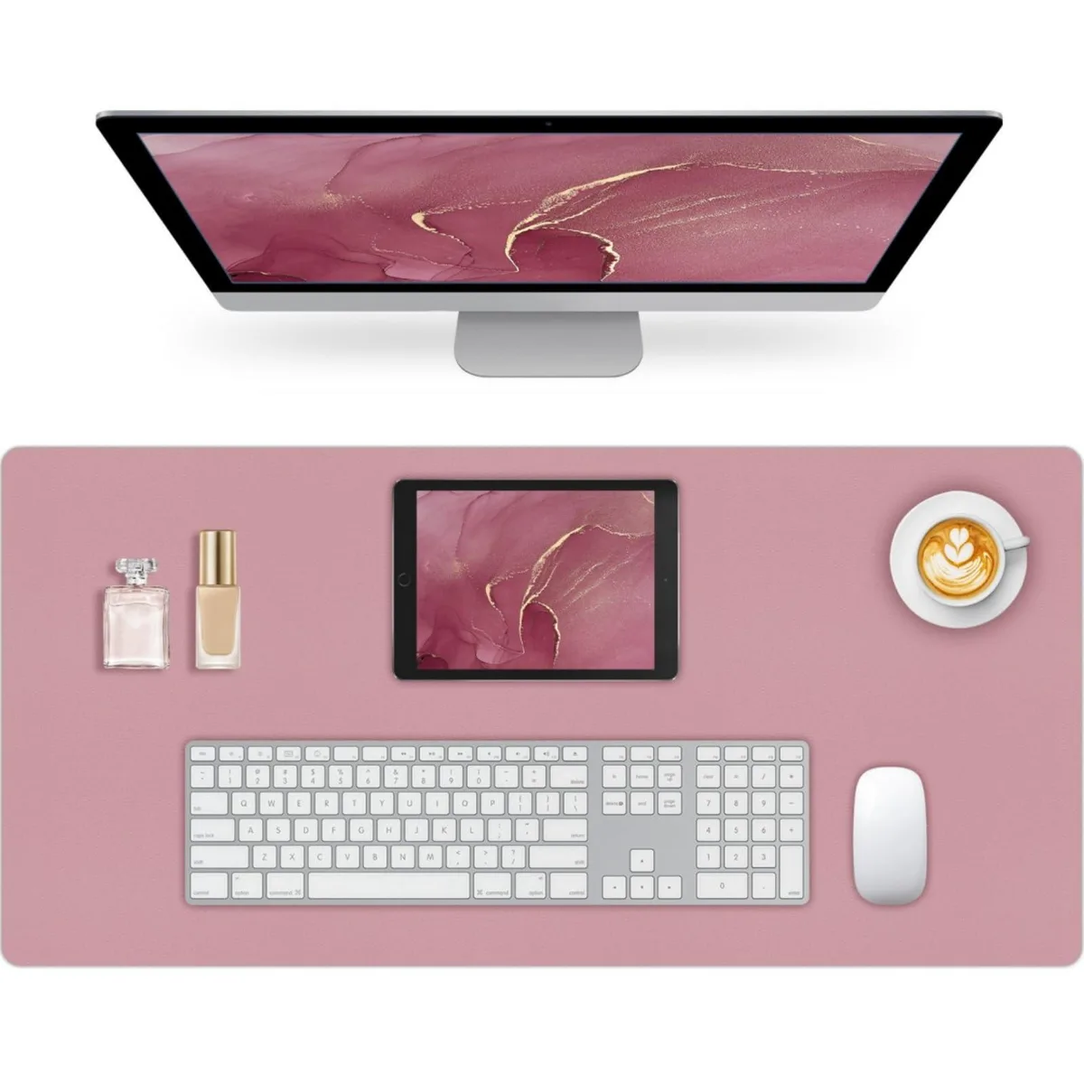  Keychron Leather Desk Mat Purple Pink 35.4 x 16.9 Inches — product photo