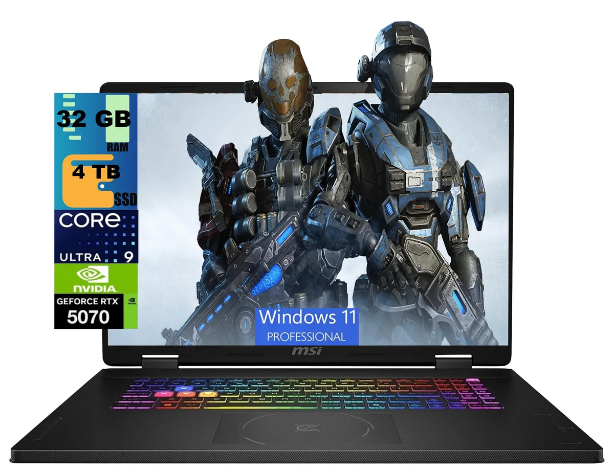 MSI MSI Crosshair 18 HX AI 18" QHD+ 240Hz Ultra 9 275HX RTX 5070 32GB 4TB gaming laptop — product photo