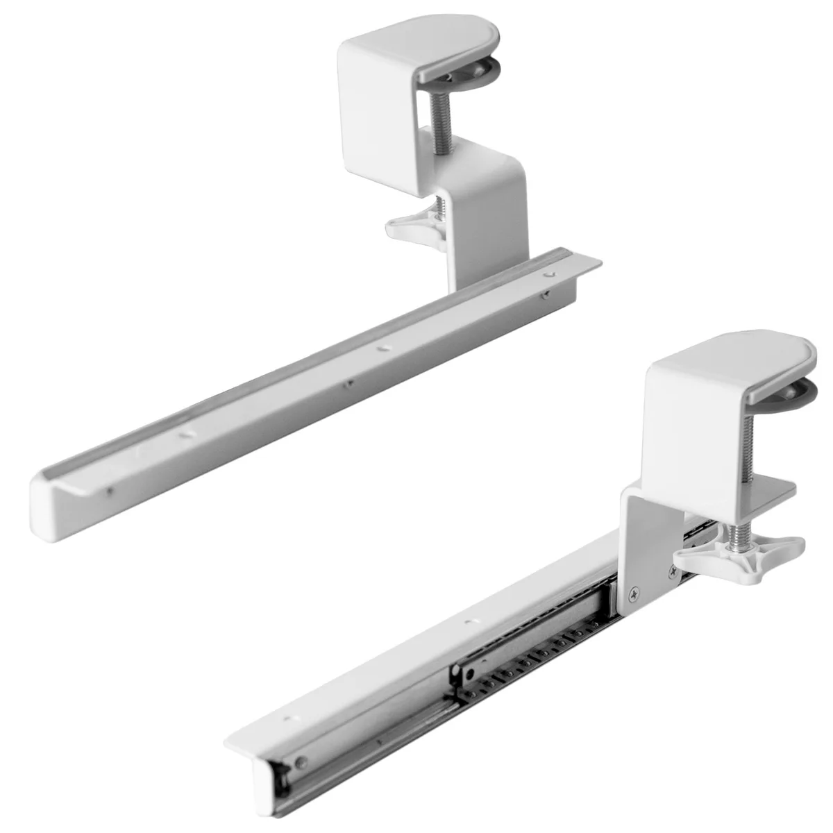 VIVO VIVO White Clamp &amp; Rail Set for Custom Keyboard Tray — Pack of 2 — product photo