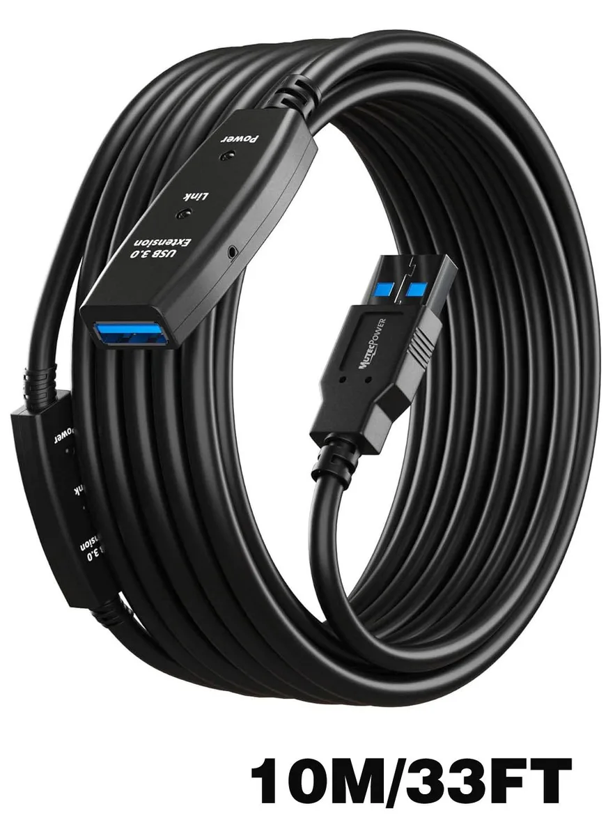 ESTONE ESTONE U310 Active USB 3.0 Extension Cable 33FT 5 Gbps Male to Female with Power Adapter — product photo