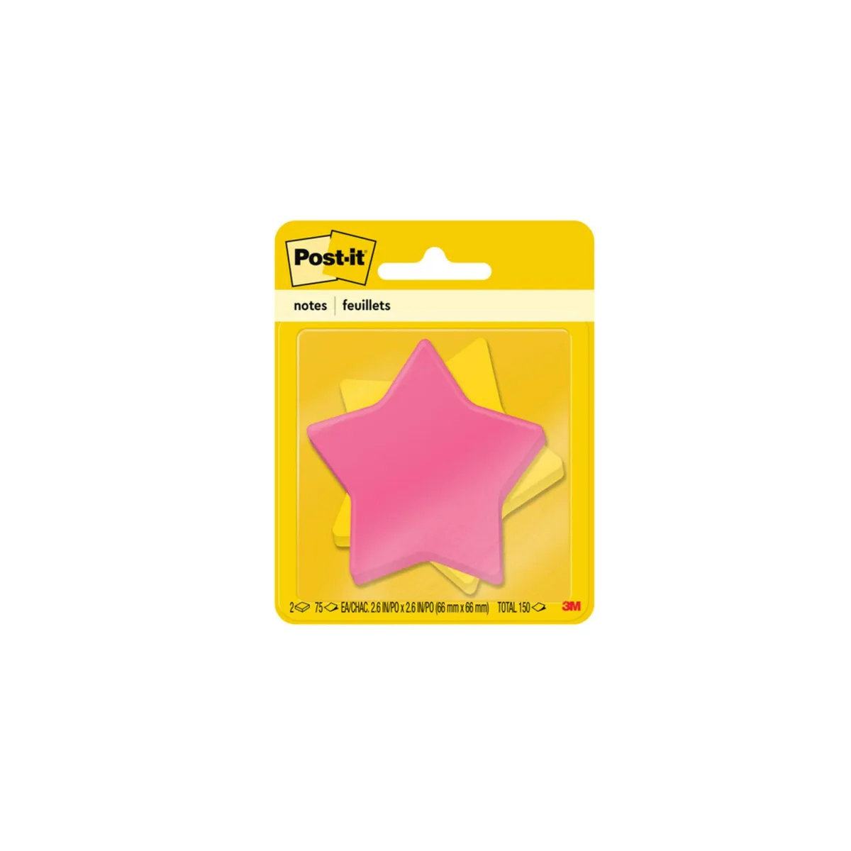 Two pads of star-shaped sticky notes in assorted colours, each pad about 2.6 inches across