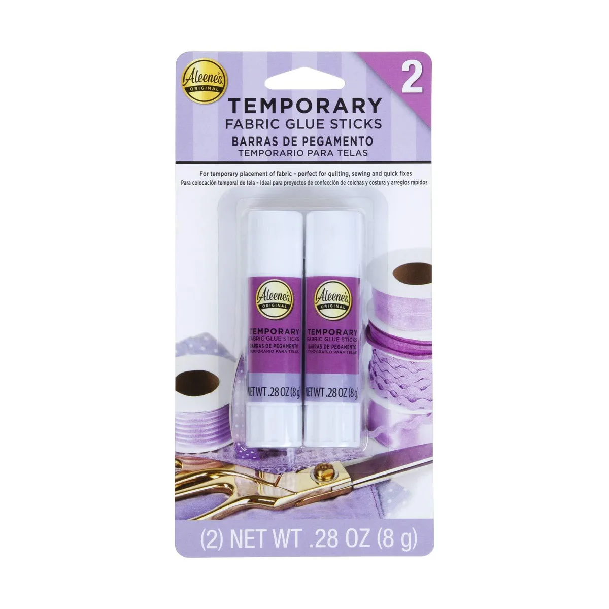 Two clear glue sticks in a rectangular pack