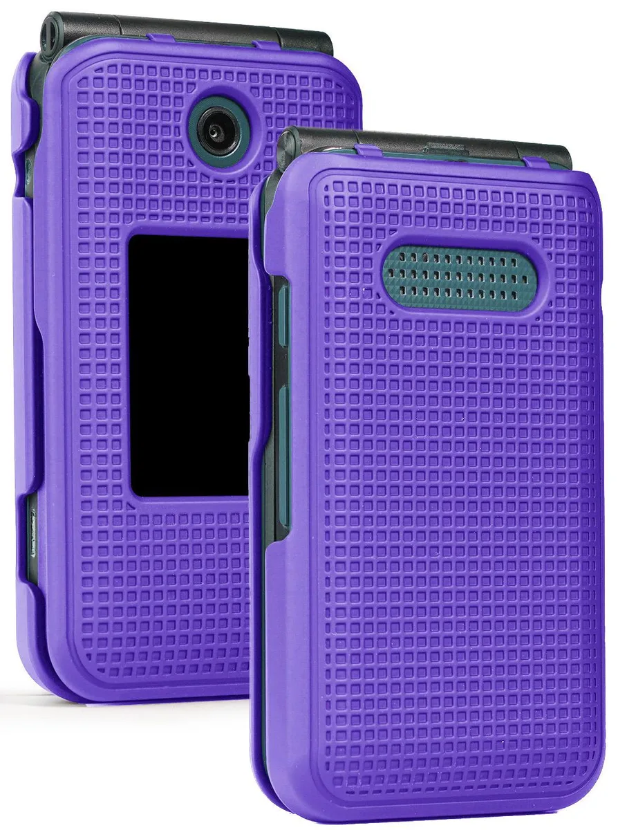 Nakedcellphone Nakedcellphone Grid Case Snap-On Cover Purple for Cricket Debut Flip U102AC 2020 Cingular Flip 4 U102AA 2020 — product photo