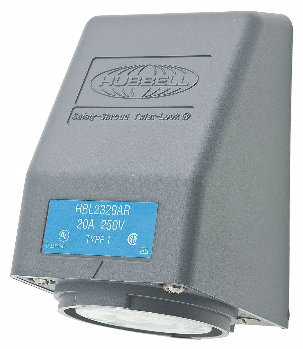 Hubbell Incorporated Hubbell Incorporated HBL2320AR Flanged Locking Receptacle L6-20R 20 video accessory — product photo